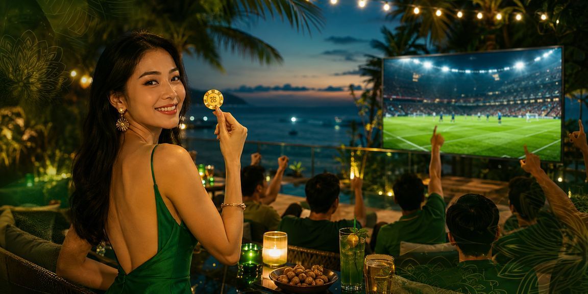 Người dùng theo dõi kèo bóng đá tại Phú Quốc qua điện thoại bên bờ biển