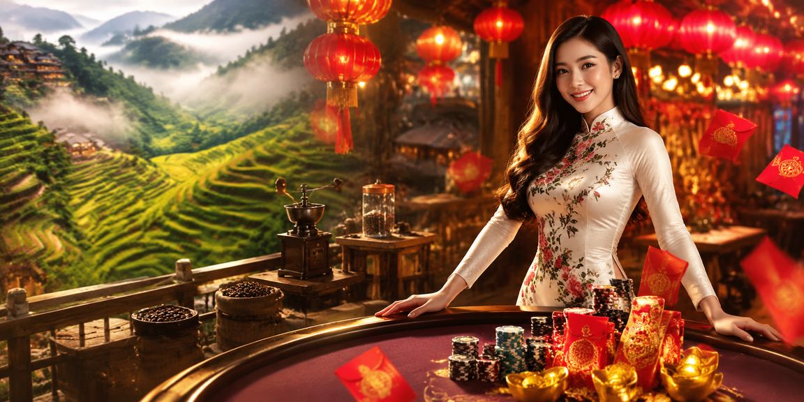 Người dùng tại Sa Pa thưởng thức cà phê và kiểm tra thưởng đỏ trên nền tảng cá cược